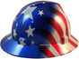 MSA FULL BRIM American Stars and Stripes Hard Hats - Right Side View