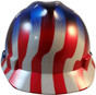 MSA USA Freedom Series Hard Hat with American Flag Stars and Stripes - Front View