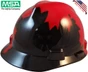 MSA Freedom Series Hard Hat with Black Shell, Canadian Flag - Oblique View