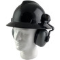 MSA Full Brim V-Guard Hard Hat with Earmuff Attachment - Black
