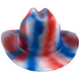 Outlaw Cowboy Hardhat with Ratchet Suspension Textured Patriotic Colors - Front View