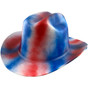 Outlaw Cowboy Hardhat with Ratchet Suspension Textured Patriotic Colors - Oblique View