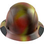 Actual Carbon Fiber Hard Hat - Full Brim Textured Paintball Camo - Front