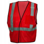 Pyramex NON-ANSI Mesh Safety Vests w/ Silver Stripes - Red