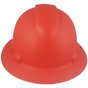 Pyramex Ridgeline Full Brim Style Hard Hat with Red Graphite Pattern Front View