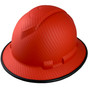 Pyramex Ridgeline Full Brim Style Hard Hat with Red Graphite Pattern with Protective Edge Oblique View