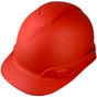 Pyramex Ridgeline Cap Style Hard Hat with Red Graphite Pattern  - Oblique View