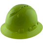 Pyramex Ridgeline Vented Lime Full Brim Style Hard Hat - 6 Point Suspensions
