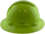 Pyramex Ridgeline Vented Lime Full Brim Style Hard Hat - 6 Point Suspensions