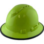 Pyramex Ridgeline Vented Lime Full Brim Style Hard Hat with Protective Edge