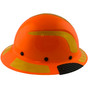 DAX Fiberglass Composite Hard Hat - Full Brim High-Viz Orange with Reflective Yellow Decal Kit Applied