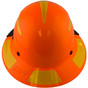 DAX Fiberglass Composite Hard Hat - Full Brim High-Viz Orange with Reflective Yellow Decal Kit Applied