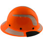 DAX Fiberglass Composite Hard Hat - Full Brim High-Viz Orange with Reflective White Decal Kit Applied