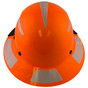 DAX Fiberglass Composite Hard Hat - Full Brim High-Viz Orange with Reflective White Decal Kit Applied