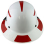 DAX Fiberglass Composite Hard Hat - Full Brim White with Reflective Red Decal Kit Applied