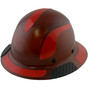 DAX Fiberglass Composite Hard Hat - Full Brim Natural Tan with Reflective Red Decal Kit Applied