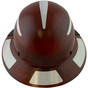 DAX Fiberglass Composite Hard Hat - Full Brim Natural Tan with Reflective White Decal Kit Applied