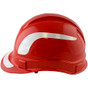 Pyramex Ridgeline Cap Style Hard Hats Red with White Reflective Decals Applied