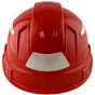 Pyramex Ridgeline Cap Style Hard Hats Red with White Reflective Decals Applied