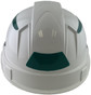 Pyramex Ridgeline Cap Style Hard Hats White with Green Reflective Decals Applied ~ Back View