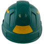 Pyramex Ridgeline Cap Style Hard Hats Green with Yellow Reflective Decals Applied