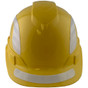 Pyramex Ridgeline Cap Style Hard Hats Yellow with White Reflective Decals Applied