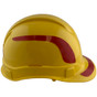 Pyramex Ridgeline Cap Style Hard Hats Yellow with Red Reflective Decals Applied