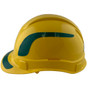 Pyramex Ridgeline Cap Style Hard Hats Yellow with Green Reflective Decals Applied