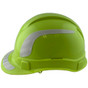 Pyramex Ridgeline Cap Style Hard Hats Lime with White Reflective Decals Applied