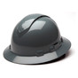 Pyramex Ridgeline Vented Gray Full Brim Style Hard Hat - 4 Point Suspensions