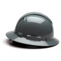 Pyramex Ridgeline Vented Gray Full Brim Style Hard Hat - 4 Point Suspensions