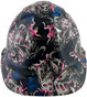 Flaming Dice Pink Design Cap Style Hydro Dipped Hard Hats ~ Front View