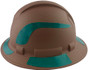 Pyramex Ridgeline Full Brim Style Hard Hat with Copper Pattern with Green Decals - Left View