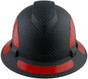 Pyramex Ridgeline Full Brim Style Hard Hat with Matte Black Pattern with Red Decals - Front View