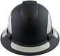 Pyramex Ridgeline Full Brim Style Hard Hat with Matte Black Pattern with White Decals - Front View