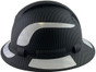 Pyramex Ridgeline Full Brim Style Hard Hat with Matte Black Pattern with White Decals - Left View