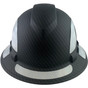 Pyramex Ridgeline Full Brim Style Hard Hat with Vented Matte Black Pattern with White Decals - Front View