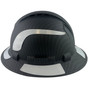 Pyramex Ridgeline Full Brim Style Hard Hat with Vented Matte Black Pattern with White Decals - Left View