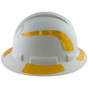 Pyramex Ridgeline Full Brim Style Hard Hat with Matte White Pattern with Yellow Decals - Right View