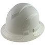 Pyramex Ridgeline Full Brim Style Hard Hat with Matte White Pattern with White Decals - Oblique View