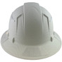 Pyramex Ridgeline Full Brim Style Hard Hat with Matte White Pattern with White Decals - Back View