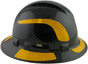 Pyramex Ridgeline Full Brim Style Hard Hat with Shiny Black Pattern with Yellow Decals - Right View