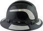 Pyramex Ridgeline Full Brim Style Hard Hat with Shiny Black Pattern with White Decals - Right View