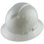 Pyramex Ridgeline Full Brim Style Hard Hat with Shiny White Pattern with White Decals - Oblique View