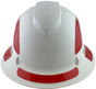 Pyramex Ridgeline Full Brim Style Hard Hat with Matte White Pattern with Red Decals - Front View