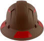 Pyramex Ridgeline Full Brim Style Hard Hat with Copper Pattern with Red Decals - Back View