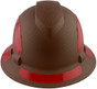 Pyramex Ridgeline Full Brim Style Hard Hat with Copper Pattern with Red Decals - Front View