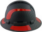 Pyramex Ridgeline Full Brim Style Hard Hat with Vented Matte Black Pattern with Red Decals - Left View