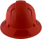 Pyramex Ridgeline Full Brim Style Hard Hat with Red Pattern with Red Decals - Back View
