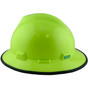 MSA V-Gard Full Brim Hard Hats with Staz-On Suspensions Hi-Viz Yellow Green - with Protective Edge